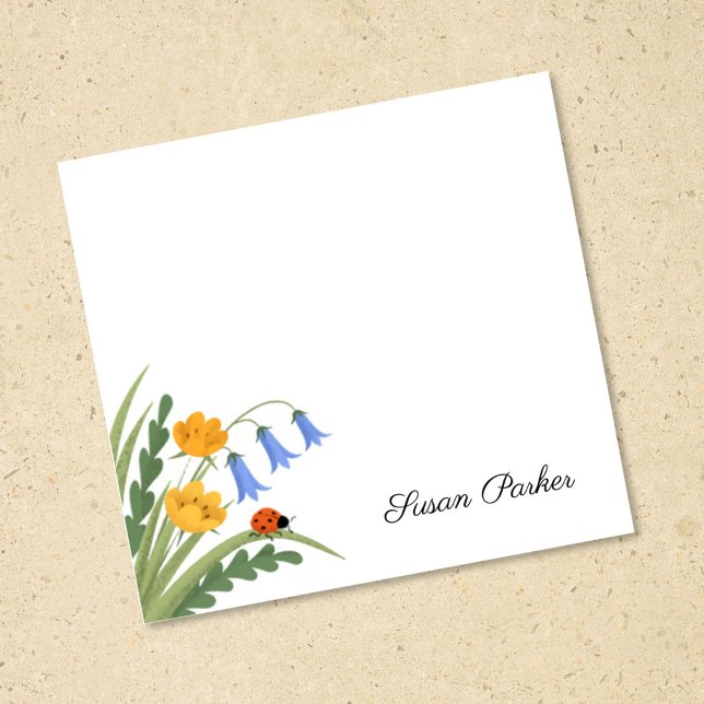 Ladybug Floral Bluebells Buttercup Sticky Post-it Klebezettel (Von Creator hochgeladen)