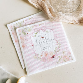 LadyBug Floral Pink Bow Baby Shower Napkins Serviette