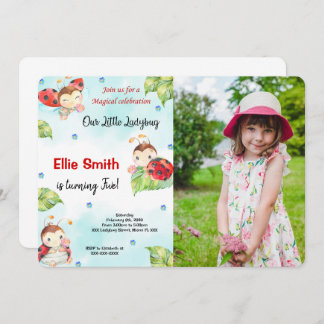 Ladybug Foto Einladung zur Wasserfarbe