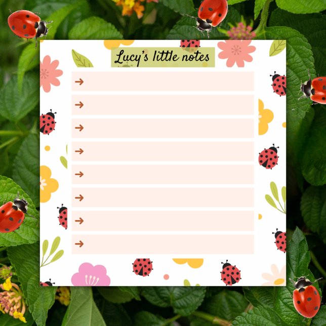 Ladybug Garden Notes - blossom Time Sticky Notes Post-it Klebezettel (Von Creator hochgeladen)