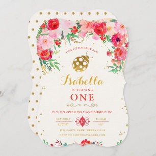 LadyBug Geburtstagseinladung Einladung