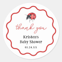 Ladybug Girl Babydusche Vielen Dank Runder Aufkleber