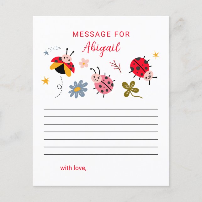 Ladybug Girl Birthday Time Capsule Message (Vorderseite)