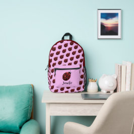Ladybug Glitzern rotes Muster rosa individuelle Na Bedruckter Rucksack