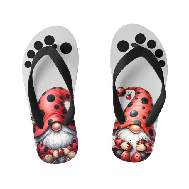 Ladybug Gnome Children's Flip Flops (Fußbett)