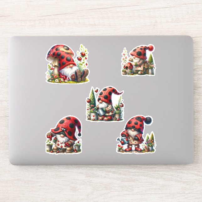 LadyBug Gnome Life Stickers Aufkleber (Computer)