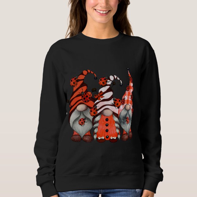 Ladybug Gnomes Tomte Skandinavien Drei Gärten Sweatshirt (Vorderseite)