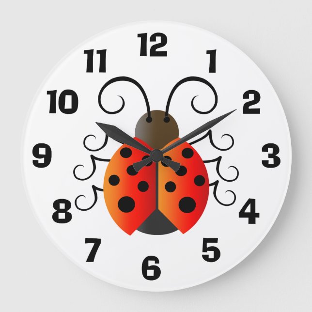 Ladybug Große Wanduhr (Vorderseite)