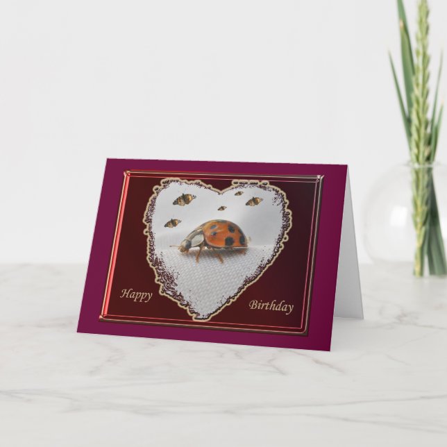 Ladybug Happy Birthday Card Karte (Vorderseite)