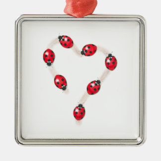 Ladybug Heart Ornament Aus Metall