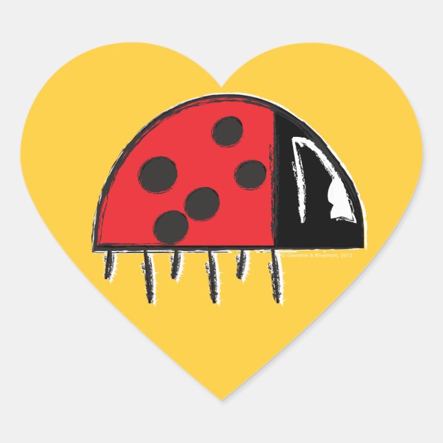 Ladybug Heart Sticker (Vorderseite)