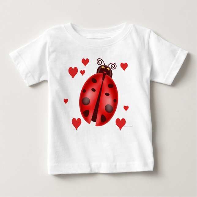 Ladybug Hearts Säugling T - Shirt (Vorderseite)