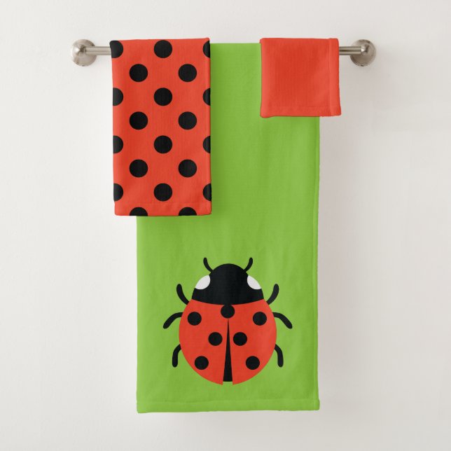Ladybug Illustration Badhandtuch Set (Insitu)