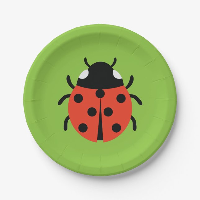Ladybug Illustration Pappteller (Vorderseite)