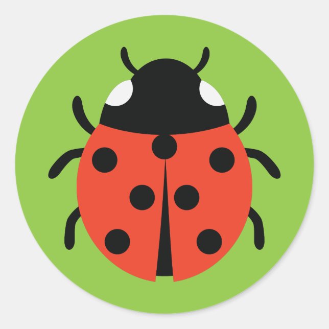 Ladybug Illustration Runder Aufkleber (Vorderseite)