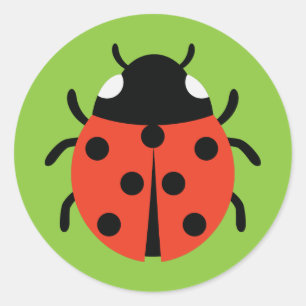 Ladybug Illustration Runder Aufkleber