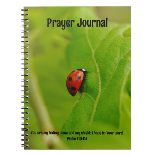 Ladybug in Blätter Bibelverse Prayer Journal Notizblock
