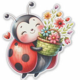 Ladybug in Liebe Sticker - Adorable Liebe Bug Deca