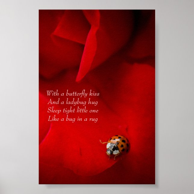 Ladybug in Red Rose Ladybug Hug Child's Poster (Vorne)