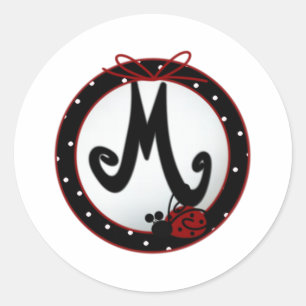 Ladybug Initial Runder Aufkleber
