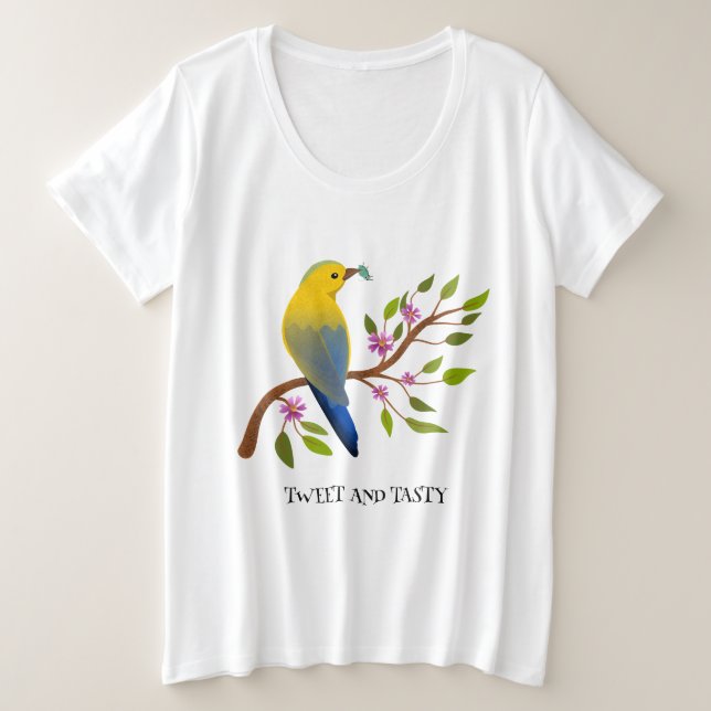 Ladybug-Insekt leckerer, farbiger Vogel mädchenhaf Große Größe T-Shirt (Design vorne)