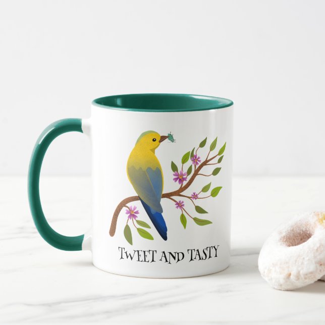 Ladybug-Insekt leckerer, farbiger Vogel mädchenhaf Tasse (Mit Donut)