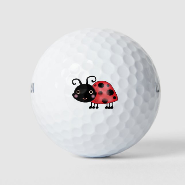 Ladybug Insektenkunst Cartoon Golfball (Vorderseite)
