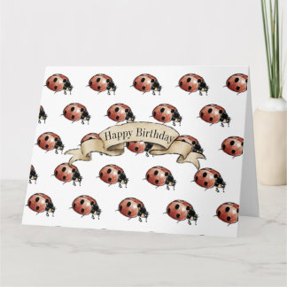 Ladybug-Käfer zum Geburtstag Karte
