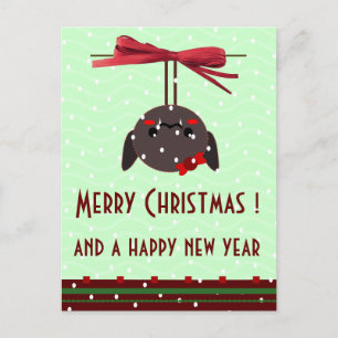 ladybug kawaii xmas grüße feiertagspostkarte