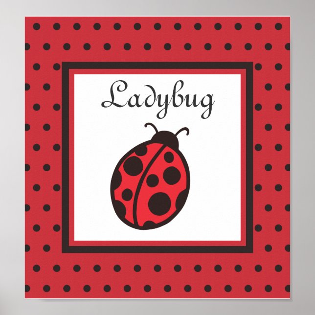 Ladybug Kinderzimmer Baby Kids Wall Art Poster Pri (Vorne)