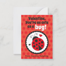 Ladybug-Klassenzimmer Valentine-Karten für Kinder Mitteilungskarte