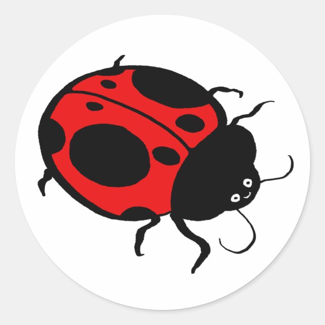 Ladybug lächelnd - runder aufkleber (Vorderseite)
