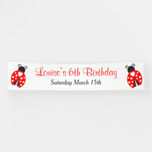 Ladybug Ladybird Birthday Party Banner