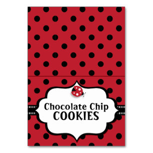 Ladybug - Ladybird - Black and Red Zent Table Card Tischnummer