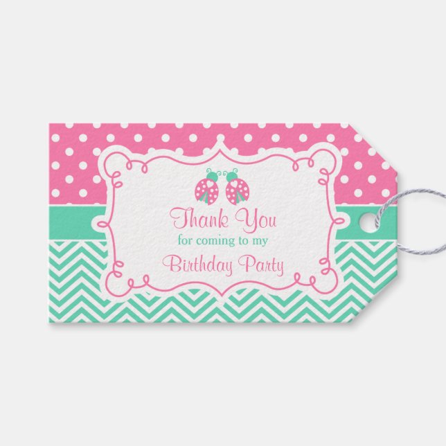 Ladybug Ladybird-Geschenkmarke Geschenkanhänger (Vorderseite (Horizontal))