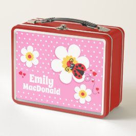 Ladybug ladybird rosa Mädchen benennen Lunchbox