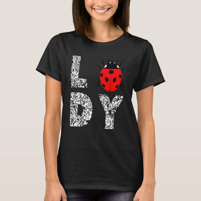 Ladybug Ladybug Insekt Lady Leopard Niedlich Ladyb T-Shirt (Vorderseite)
