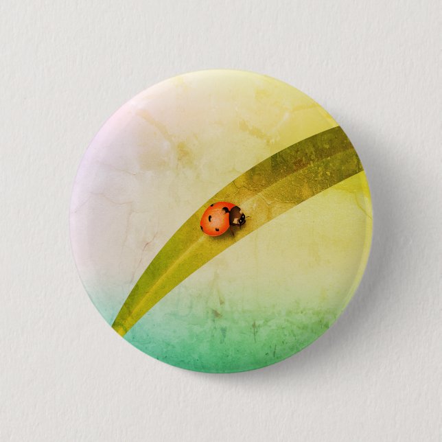 Ladybug Leaf Button (Vorderseite)