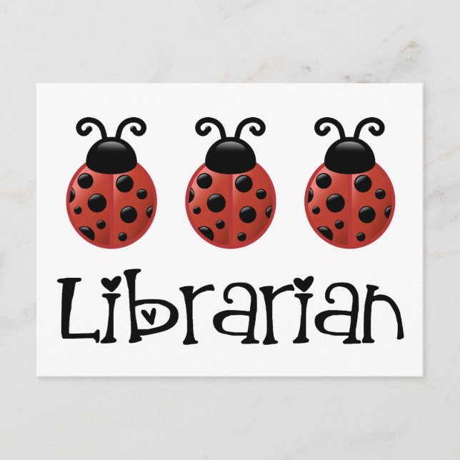 Ladybug Librarian Gift Postkarte (Vorderseite)