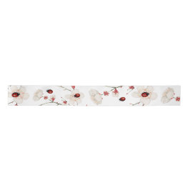 Ladybug Liebe Bug Floral Satinband