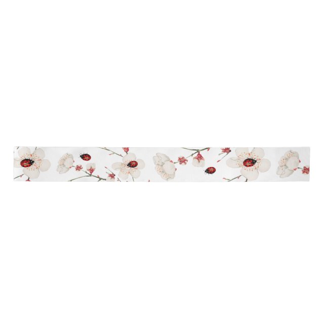 Ladybug Liebe Bug Floral Satinband (Vorderseite)