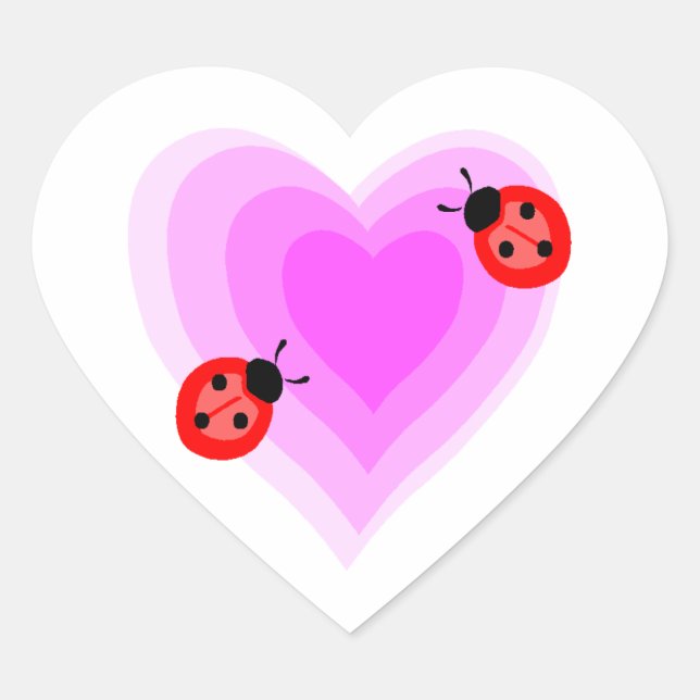Ladybug-Liebe Herz-Aufkleber (Vorderseite)