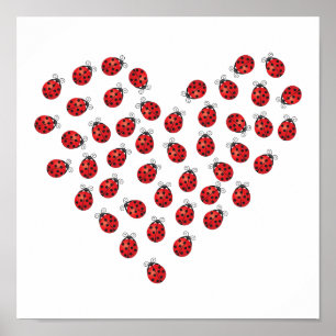 Ladybug Liebe Herz Poster