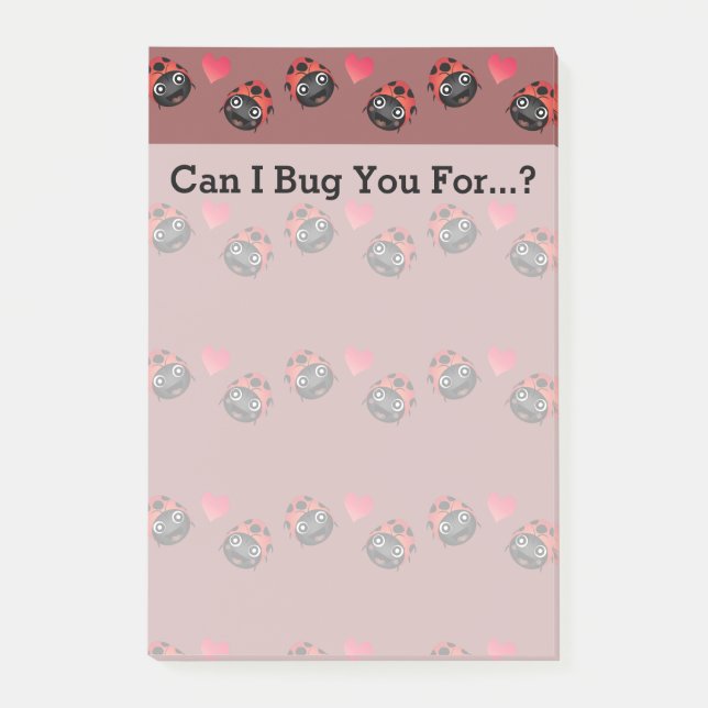 Ladybug-Liebe (Muster) Post-it Klebezettel (Vorderseite)