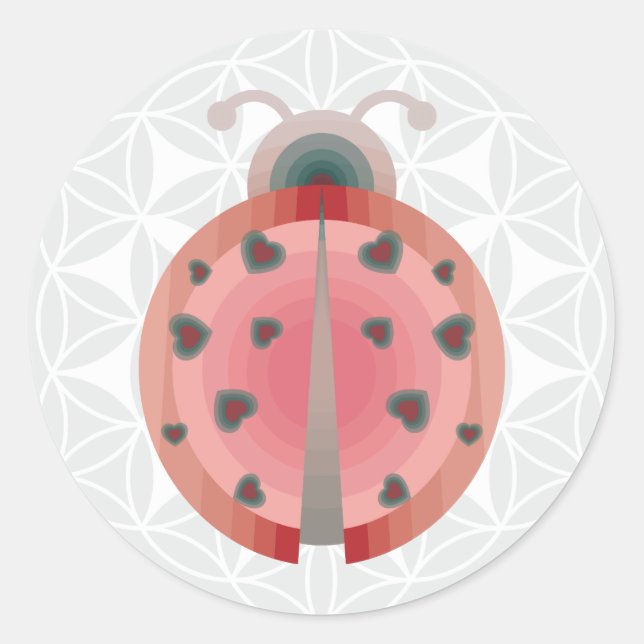 ladybug-Liebe Runder Aufkleber (Vorderseite)
