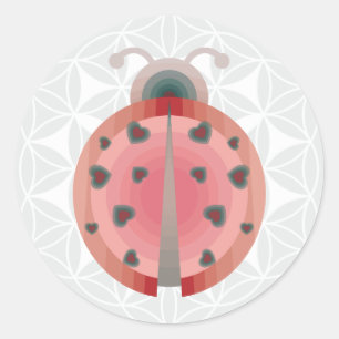ladybug-Liebe Runder Aufkleber