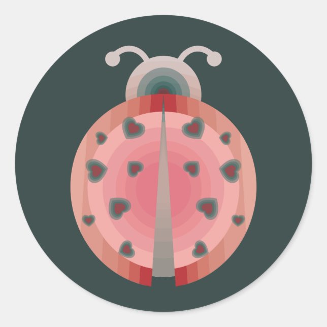 ladybug-Liebe Runder Aufkleber (Vorderseite)