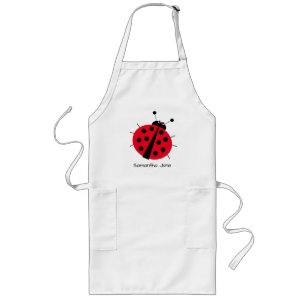 Ladybug liebt Niedlichen Cartoon Spaß Red Girly Lo Lange Schürze