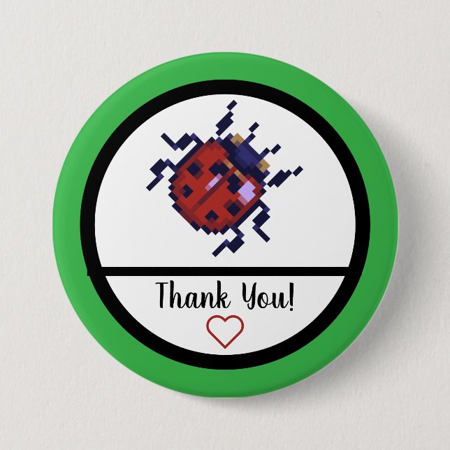 Ladybug, lieveheersbeestje pixelart button (Vorderseite)