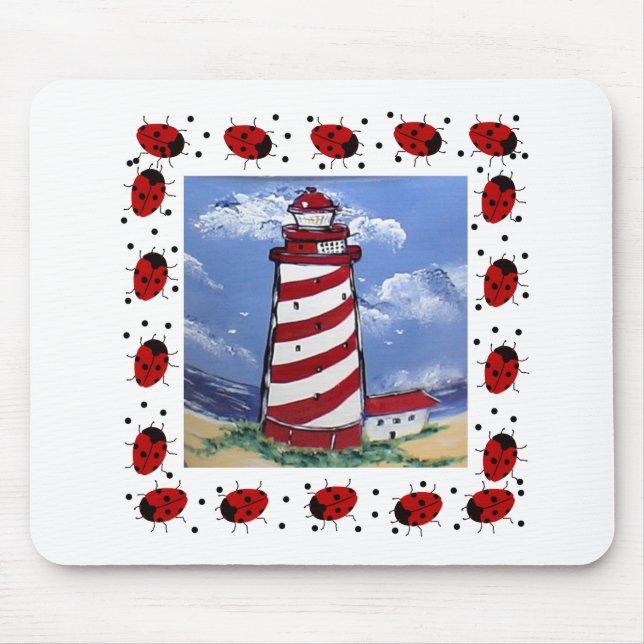 Ladybug Lighthouses Mousepad (Vorne)